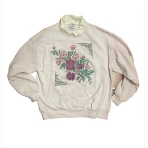 Vintage floral print Pink Sweater